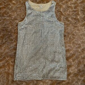 Forever 21 Silver Sequin Mini Dress size L